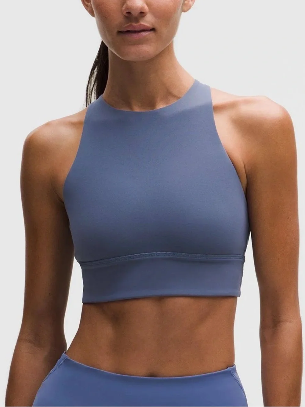 Lululemon High Neck Blue Sports Bra - Picture 1 of 4